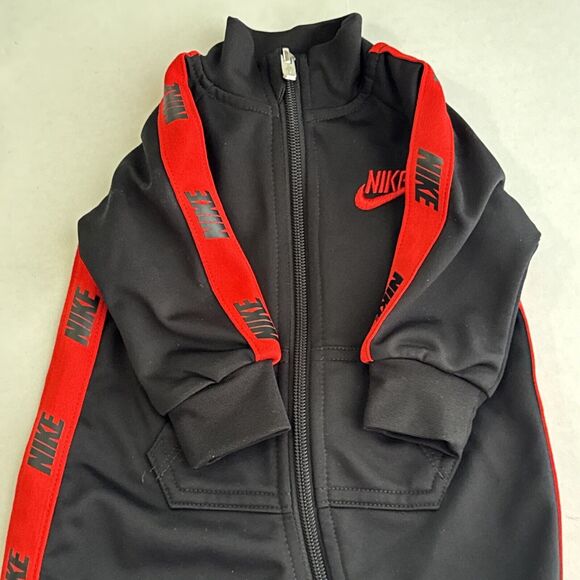 Nike Baby Boy Piece Tracksuit Coverall ~ Black Red, 3 month Infant Full Zip - Picture 7 of 8
